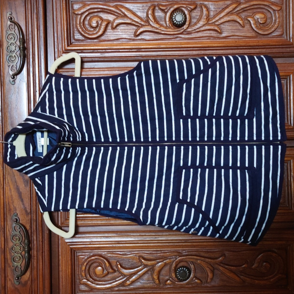 Preppy striped quilted vest